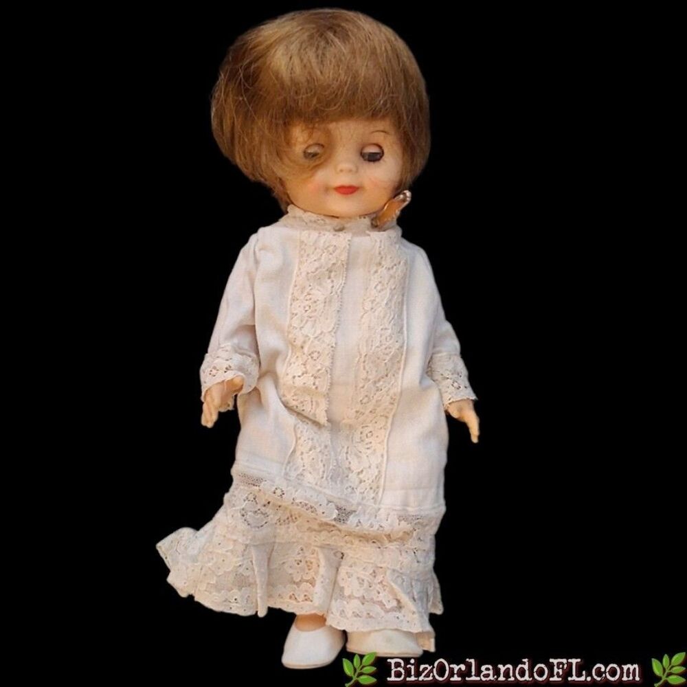 VINTAGE: Mid-1960s Effanbee Fluffy Doll Dressed in Nightgown & Slippers HTF